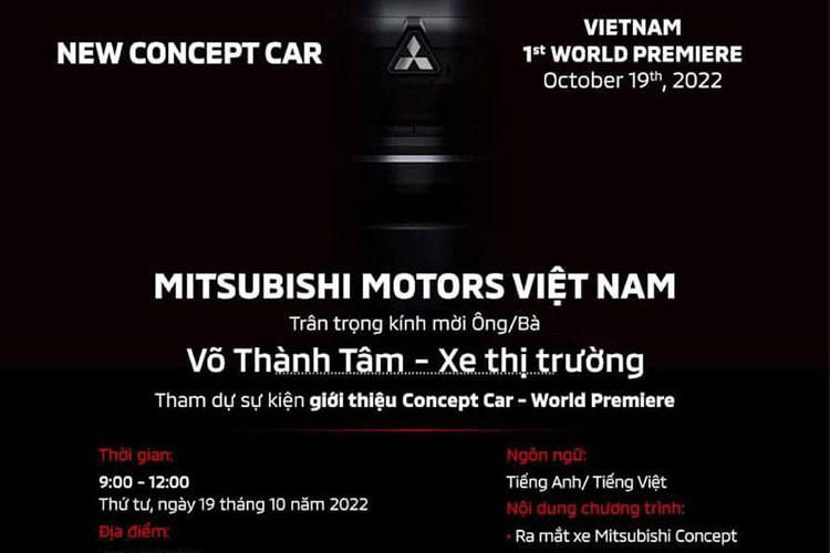  Mitsubishi sẽ cho ra mắt một mẫu Concept hoàn toàn mới tại thị trường Việt Nam.