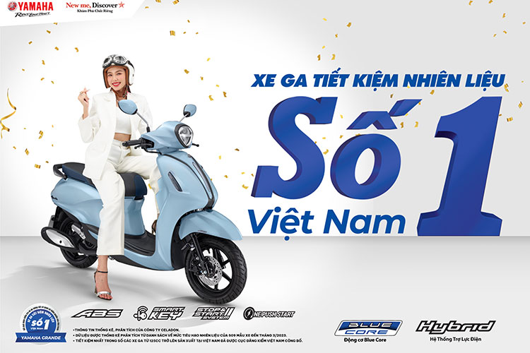 Yamaha Grande tự hào là xe ga tiết kiệm nhiên liệu số 1 Việt Nam 