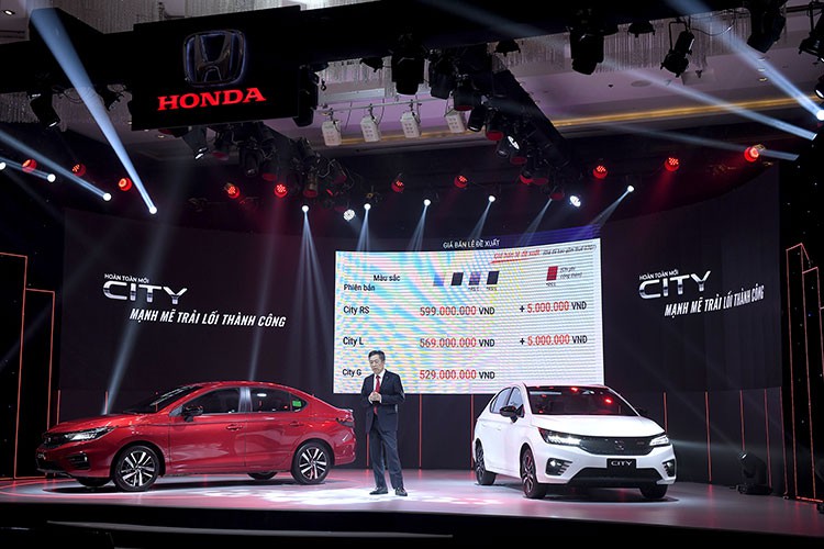 Giá xe Honda City 2021 tương ứng với 3 phiên bản gồm G, L và RS với mức từ 529 triệu, 569 triệu và 599 triệu đồng.