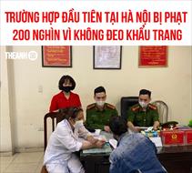 Một phụ nữ tại Hà Nội bị phạt 200.000đ vì không đeo khẩu trang ra đường.