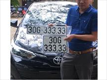 Chủ nhân Toyota Vios may mắn 'bấm' được biển số ngũ quý tại Hà Nội