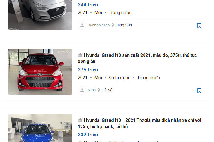 Nhiều đại lý đang chào hàng khách mua Hyundai Grand i10 bản cũ với giá từ 375 triệu đồng đối với bản cao cấp.