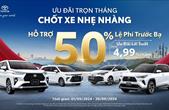 Hàng loạt xe Toyota được miễn 100% phí trước bạ trong tháng 9